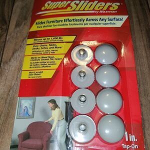 Super Sliders Furniture Any Surface Gliders Casters 1'in Pack Of 8